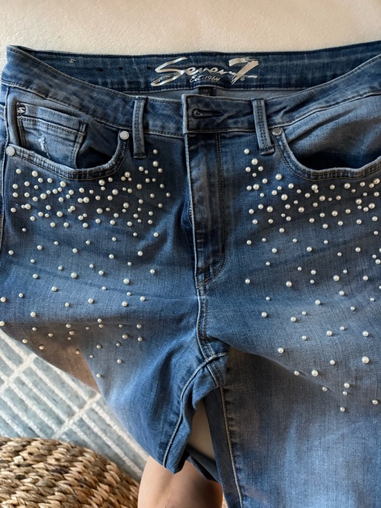 7 For All Mankind Denim - Seven Jeans embellished with pearls skinny ankle